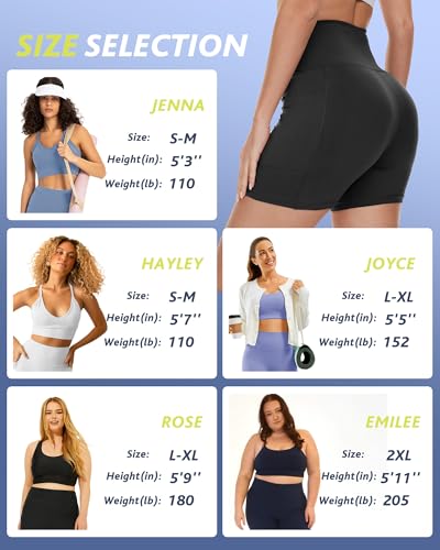 Image of CAMPSNAIL 4 Pack Biker Shorts for Women High Waist - 5 inch /8 inch Tummy Control Soft Athletic Yoga Workout Running Gym Shorts