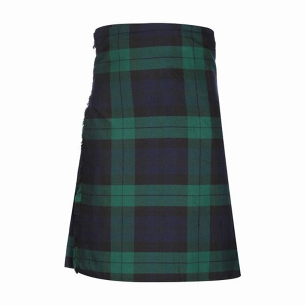 The Scotland Kilt Company Men's Black Watch Kilt 8 Yard Scottish Tartan Polyviscose Kilt - Adjustable Buckle Comfortable Fit - 30-32”