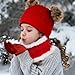 Yolyoo 3 Pack Fashion Winter Beanie Hat Scarf Gloves Set for Kids,Knit Pompom Toddler Hats Neck Warmer Gloves for Girls Boys (Red)