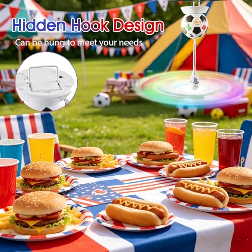 chemotex Soccer Theme Fly Fans for Tables, Table Top Fly Spinner to Keep Flies Away from Food, Outdoor Fly Repellent Fan for World Cup Party Decorations, Birthday Party Decor, BBQ (3) — view 4