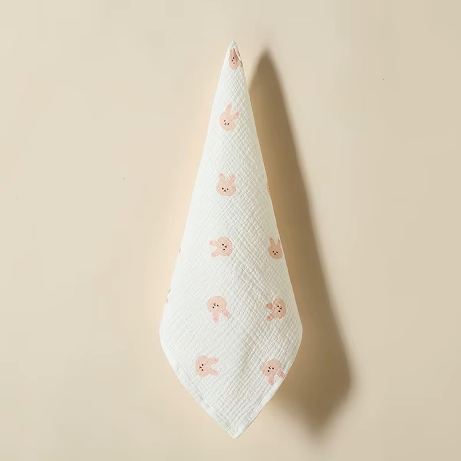 Mussola Neonato 100% Cotone 40x40 cm - Bavaglino Panno Rigurgito Garza Morbida Assorbente - Verde Salvia Bunny Print Soft Blue
