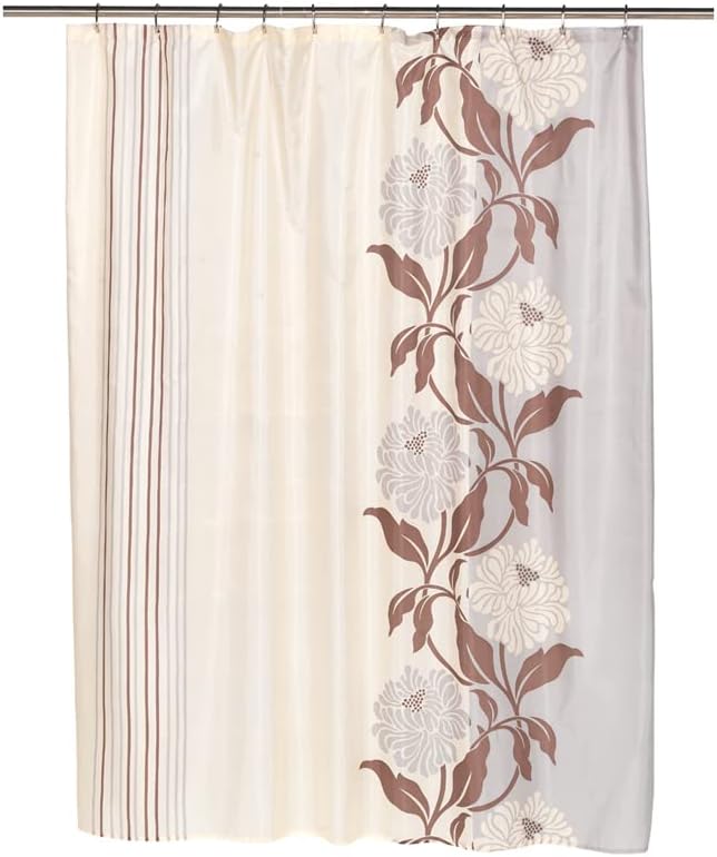 Carnation Home Fashions Chelsea Fabric Shower Curtain in Chocolate