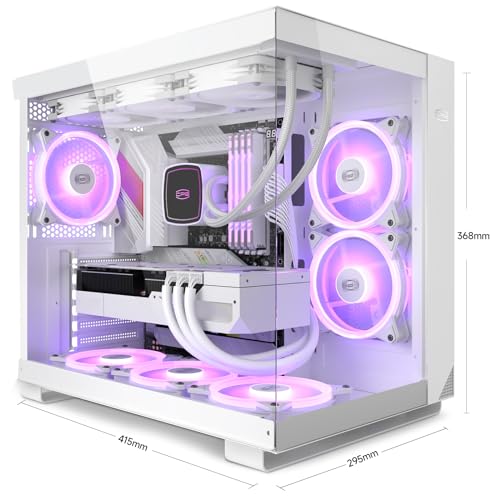 Image of PCCOOLER PC Case Mid Tower Desktop Computer Gaming Superior Case for ATX /M-ATX /ITX with 6 ARGB Case Fans,Column-Free Design,360MM Radiator&400MM GPU Support,Easy Installation (C3T500 ARGB White)