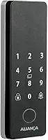 Fechadura Digital Iris Plus sobrepor para Porta de Vidro Preto Fosco Aliança