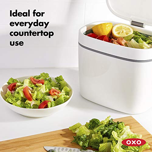Oxo Good Grips Easy-Clean Compost Bin - White - 1.75 Gal/6.62 L #TOP5