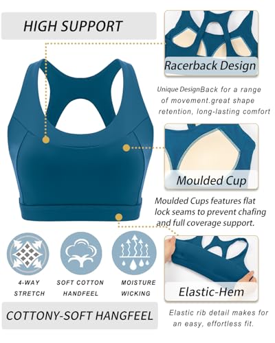 Image of RUNNING GIRL Sports Bras for Women High Support,Racerback Supportive Molded Cup Sports Bra with Sewn in Pads