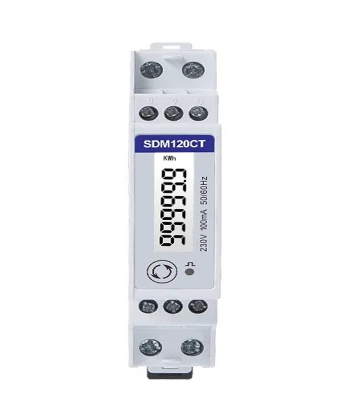 PXQCHAVLN Power Meter Electric Consumption SDM120CT-MV 0.1V Input 1 Phase 2 Wire 230V RS485