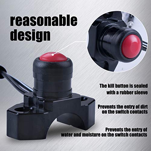 Oraevy Cnc Universal Motorcycle Engine Stop Start Kill Switch Button With Mounting Backplate For Atv,Dirt Pit Bike,Scooter,Quad - Black #TOP3
