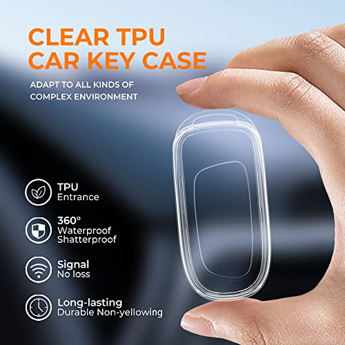 Image of Keyzone TPU Key Cover Combo Compatible for Jeep Compass, Trailhawk smart Key (Clear TPU + Gold TPU)