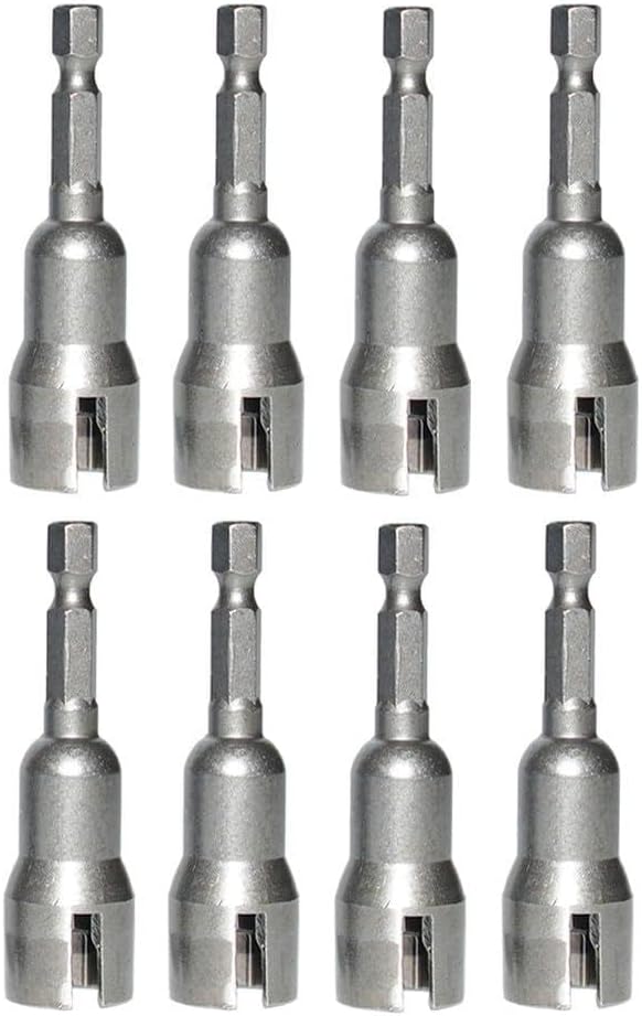 1/4" Hex Shank Wingnut Socket Driver Bit Set,Steel Construction,2.56 x 0.7 in,Power Screwdriver Compatible with Hurricane Shutters (6-Pack)