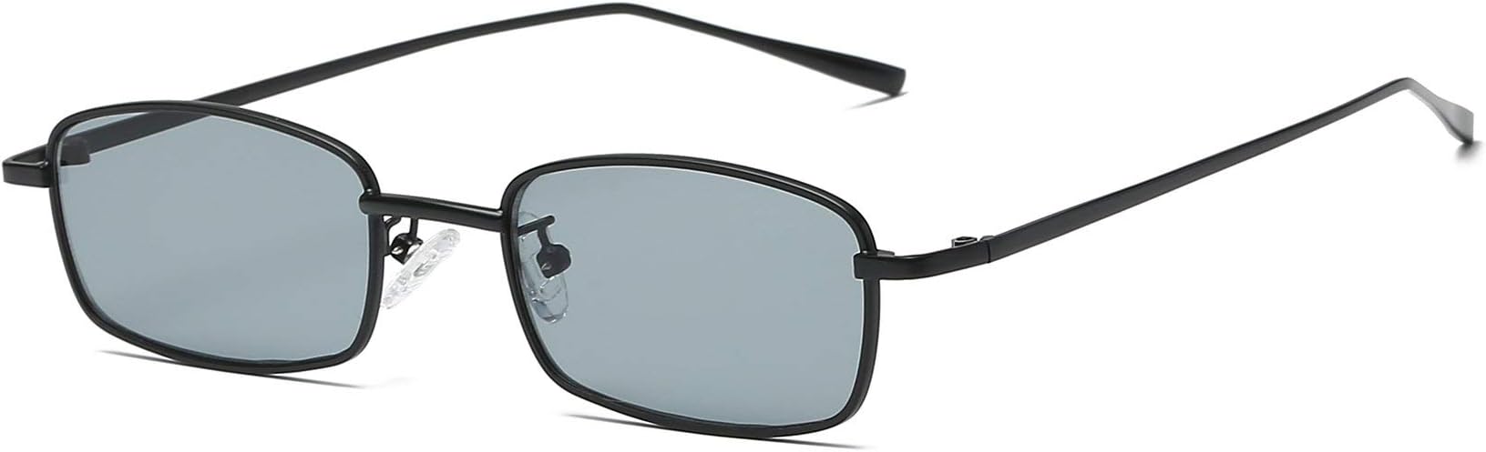 FEISEDY ヴィンテージ スレンダー スクエア サングラス レトロ 小さ 金属 フレーム キャンディ カラー B2295 ブラック/スモーク 52ミリメートル（2.05インチ）* 42ミリメートル（1.65インチ） ブラック/スモーク 52MM（2.05インチ）* 42MM（1.65インチ）