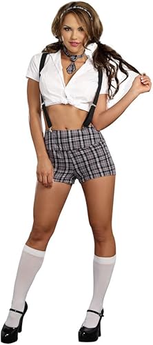 Miniatura 3 de Dreamgirl Disfraz de colegiala a cuadros travieso a nerd para mujer