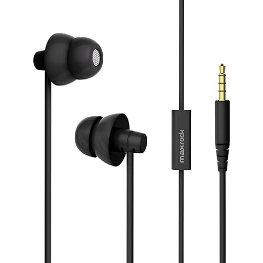 maxrock Auricolari in-Ear per Dormire, Comfortable Rumore Isolatore auricolari Sleep cuffie con Ultra Soft Silicone Perfetta per Insomnia, Side Sleeper, Snoting, Air Travel, Meditazione(Nero)