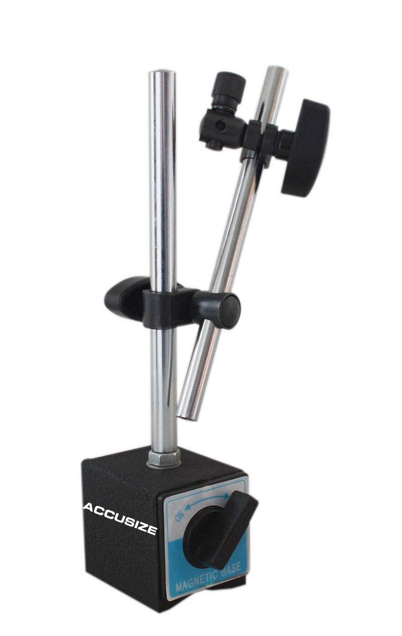 Accusize Industrial Tools 0-1'' Dial Indicator with 60kg Magnetic Base Plus 6'' Stainless Steel Dial Caliper, P920-S216+EG00-1038