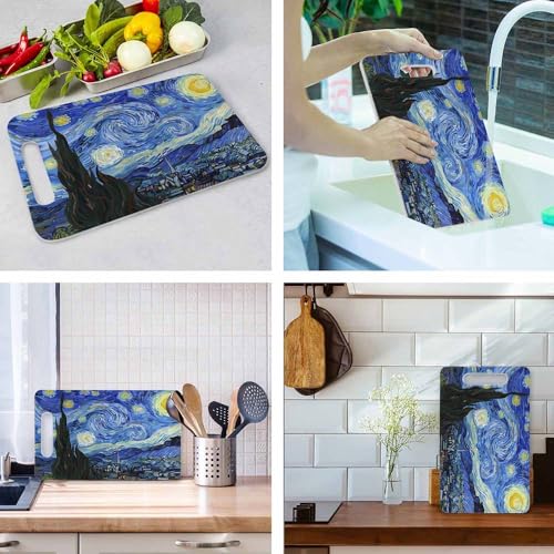 Tabla de cortar rectangular Starry Night con mango miniatura 5