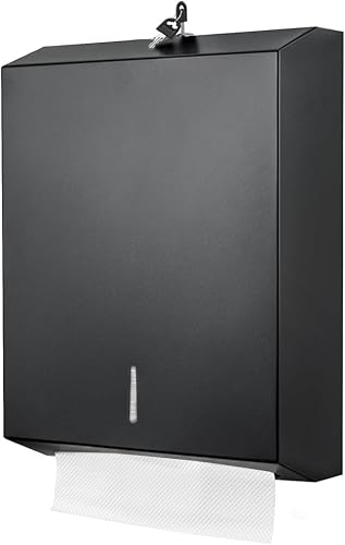 Dispensador de toallas de papel Comercial para montaje en pared, dispensador de toallas de mano de acero inoxidable con cerradura, soporte de toalla