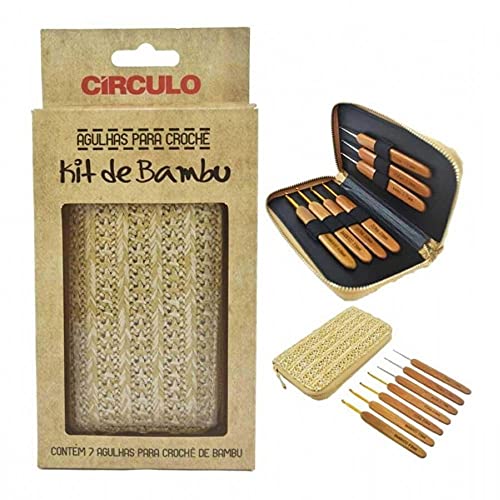 Kit Estojo Agulha De Crochê Bambu 7 Unidades Mais Conforto - Círculo