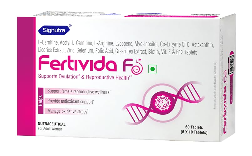 l carnitine ovulation Fertivida F | 15 Clinically Studied Ingredients | Supports and Reproductive Health | Nutraceutical | For Women glowing-skin-moisturizer Glutathione: The Master Antioxidant Flavor:Tangerine