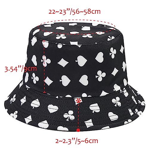 Image of Reversible Bucket Hat for Women Summer Travel Fisherman Cap, Girls Cute Double Side Wear Bucket Cap
