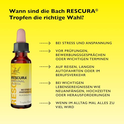 Original Bach RESCURA Tropfen alkoholfrei: (ehemals Rescue) Bachblüten-Mischung, 10ml