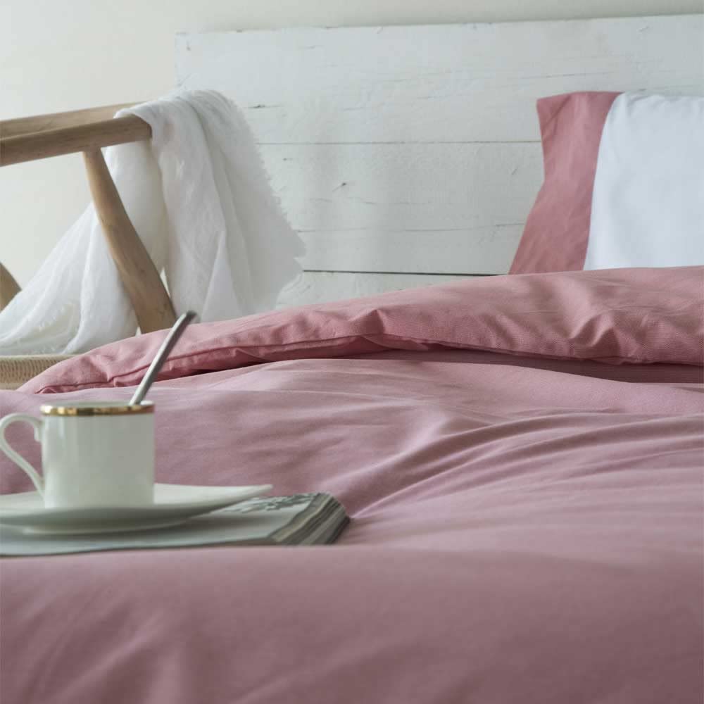 COTTON ARTean Funda Nórdica Cama 150 Algodón Orgánico180 Hilos IZKI Coral