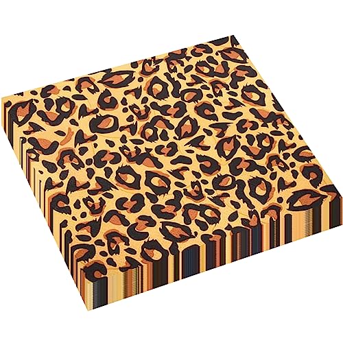 20 Pieces Safari Leopard Print Napkins Leopard Party Napkins Jungle Safari Animal Texture Tableware Dinner Napkins for Kids Birthday Baby Shower Zoo Jungle Safari Themed Party Decorations