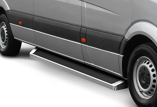 Miniatura 8 de APS iBoard - Escalones laterales de barra trasera con recubrimiento de polvo negro de 5 pulgadas, compatibles con Dodge Sprinter 2007-2009 y
