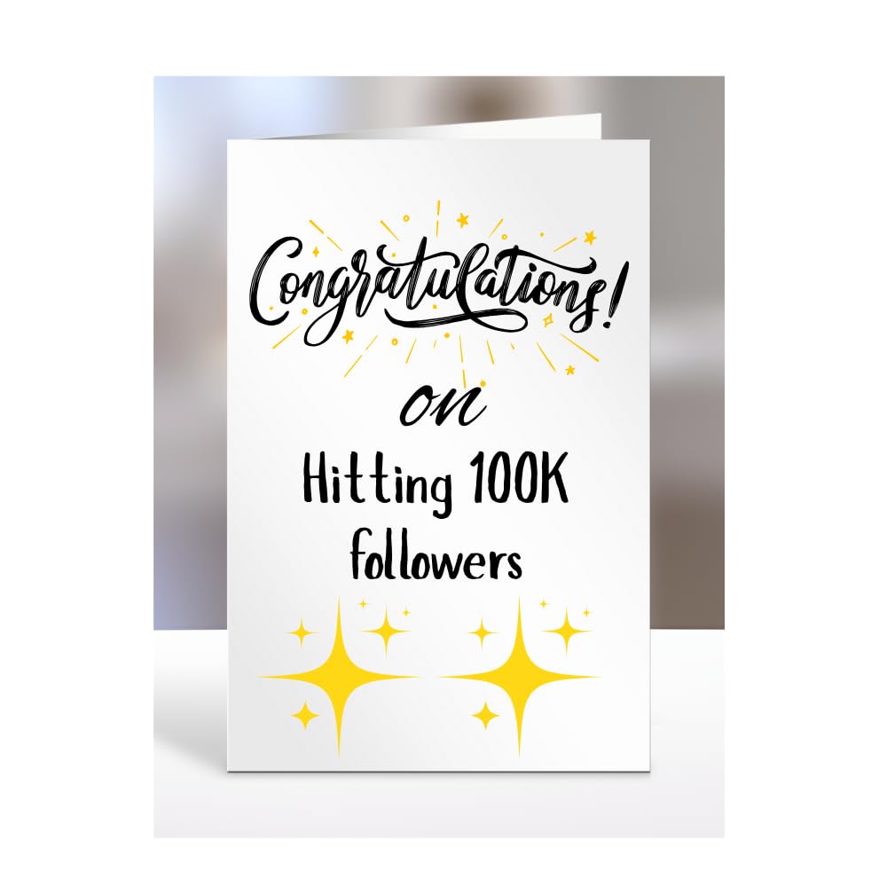 Congratulations on Hitting 100K followers Card, Gifts for Men or Women, Presents for Christmas, Greetings Card, Him, Her, Female, Male, A5-113_240 — image 1