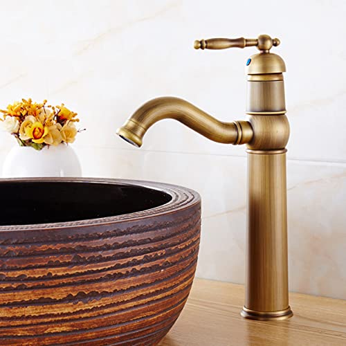 Robinet de lavabo de salle de bain à bec pivotant 360 monocommande haut pour eau froide et chaude