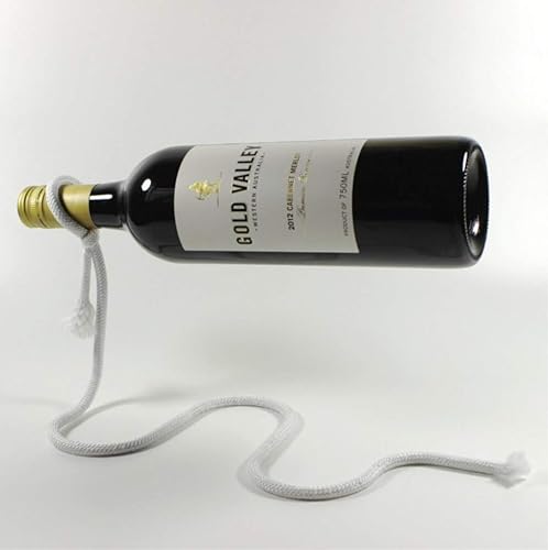 Miniatura 5 de Fantasee Soporte mágico de cuerda de suspensión para vino, soporte flotante para botellas de vino, regalo novedoso para decoración de cocina y hogar