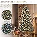YITAHOME Prelit Pre-Decorated Pine Christmas Tree 6FT with Remote, Artificial Hinged Xmas Tree with 818 Flocked Frosted Tips, 250 Lights, 58 Pine Cones & 58 Red Berries for Holiday Party Office Home