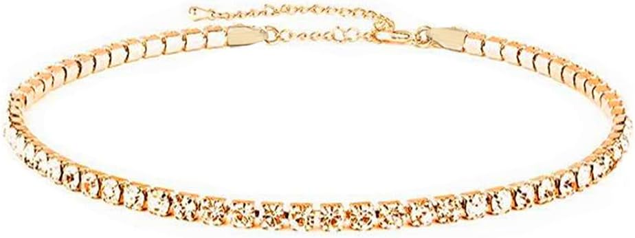 Mooinn Clear Crystal Choker Necklaces Rhinestone Crystal Cup Chain Necklace for Girls Women