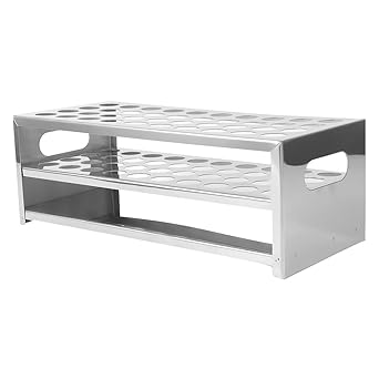 Test Tube Holder, 40-Hole Stainless Steel 304 40 Holes Test Tube Rack Large Capacity Double-layer for Chemical Laboratory(18.5 * 40mm)