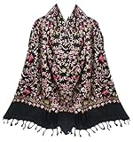 Photo Gallery scarf shack scialle da donna pakistana aari lavoro ricamato – design floreale jaal, pashmina sentire leggera sciarpa calda avvolgente sciarpa stola testa sciarpe, nero , 185cm x 71cm with 4-inch Photo Gallery scarf shack scialle da donna pakistana aari lavoro ricamato – design floreale jaal, pashmina sentire leggera sciarpa calda avvolgente sciarpa stola testa sciarpe, nero , 185cm x 71cm with 4-inch