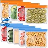 Reusable Sandwich Bags Dishwasher Safe,9 Pack Reusable bags silicone Extra Thick Leak-proof Reusable Quart bags for Marinate Meats, Cereal, Sandwich, Snack, Travel Items, Home Organization
