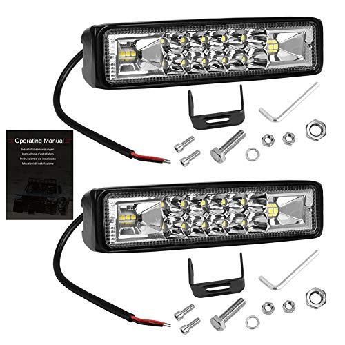 6 Inch Led Pods Light Bar - nicerpro Slim 60W 10000Lm 12V/24V Driving Fog Light Waterproof Combo Flood Spot Lights for Trucks Off Road ATV UTV Golf Cart Trailer 2 Pack