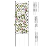 GOPLUS Rankgitter Metall 3er Set, Rankhilfe mit Verstellbarer Höhe, DIY & faltbares Rosenspalier...