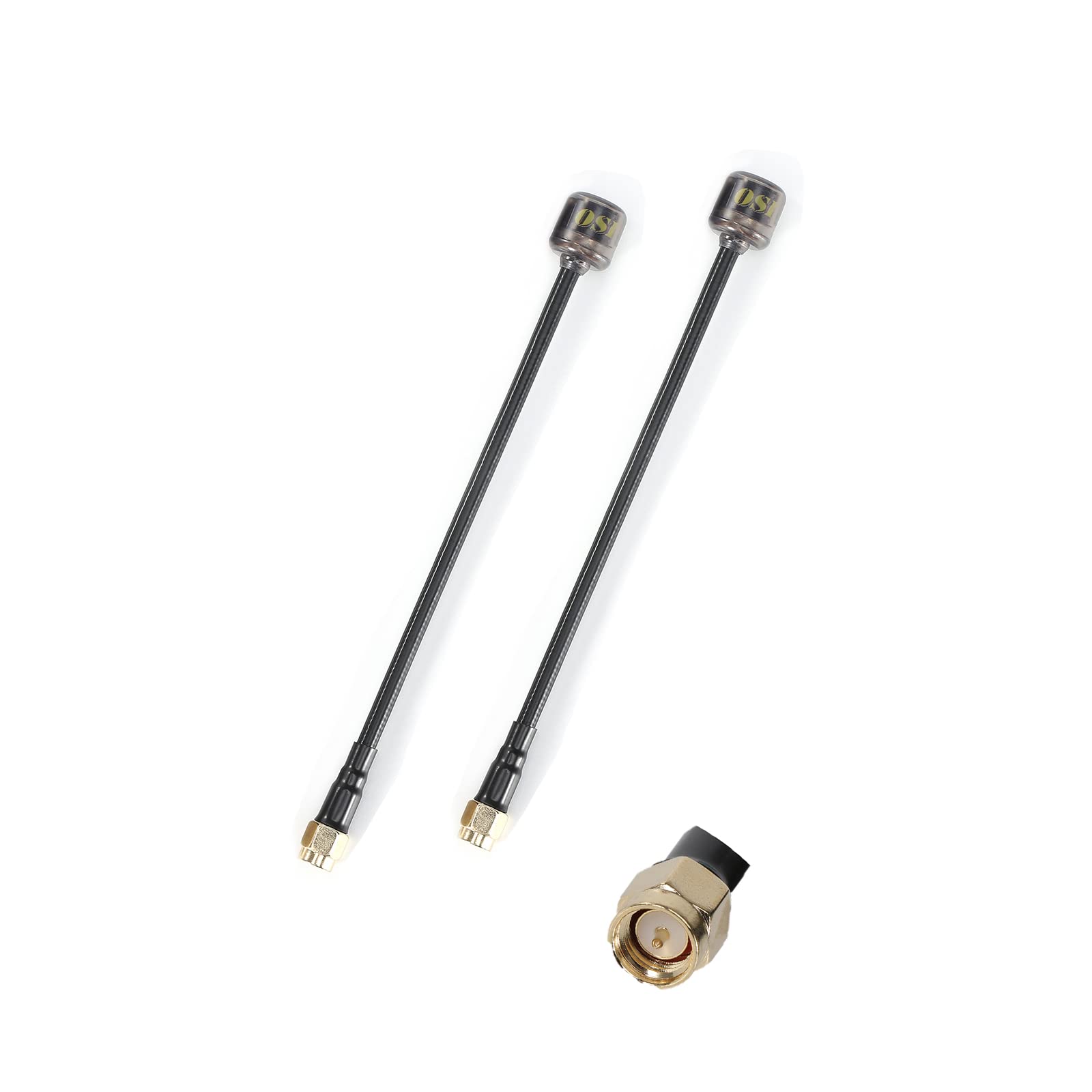 FlyFishRC Osprey 2pcs 150mm RHCP 5.8-G-H-z SMA Antennas 2.82dBi RC FPV Racing Drone Quad Radio Antenna (Black)