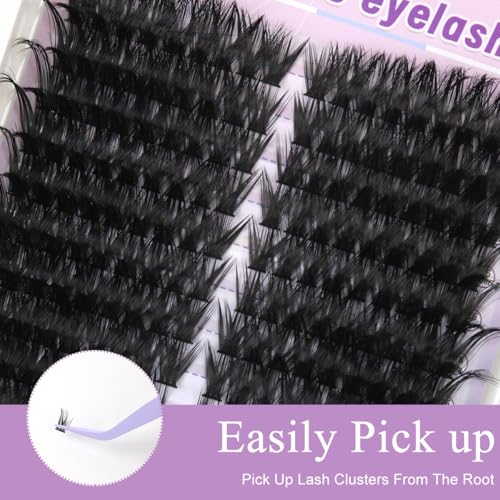 Image of MAYCREATE 252PCS Manga Lash Clusters With Spikes Wispy Cluster Eyelash Extensions Fluffy Anime Eyelashes Clusters Reusable Faux Mink Fairy Individual DIY Lash Extension