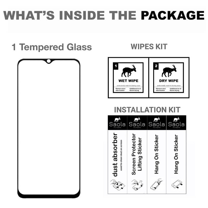 Image of Saola 11D Tempered Glass For Honor 8C Smartphone(Pack Of 1)With Free Installation Kit. Full Screen Coverage