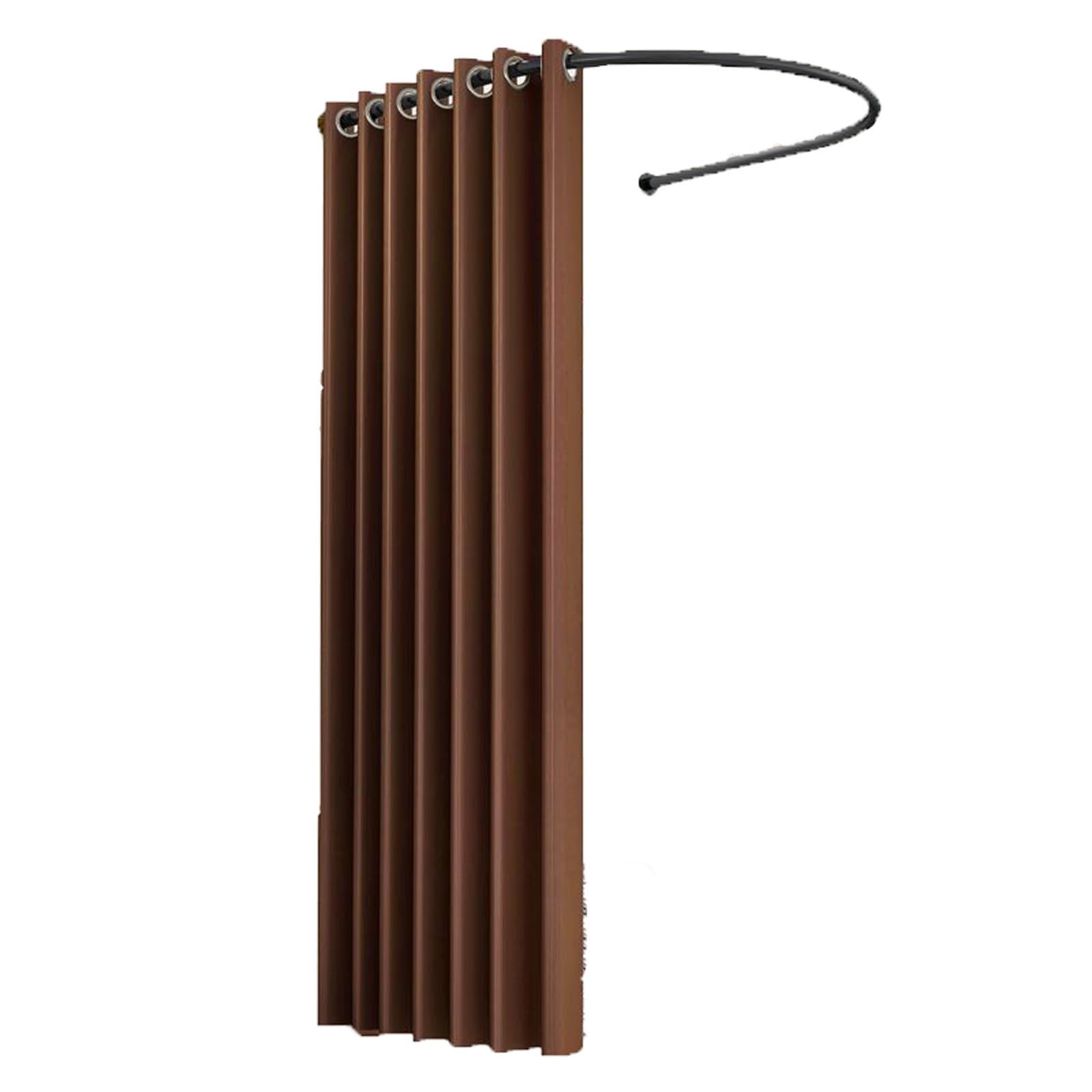 Cabine d'essayage en Forme de U portable marron avec rideaux occultants
