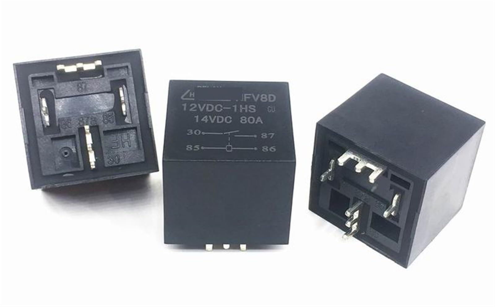 Relé HFV8D 12VDC-1HS de alta capacidad 80A y 4 pines estables 3