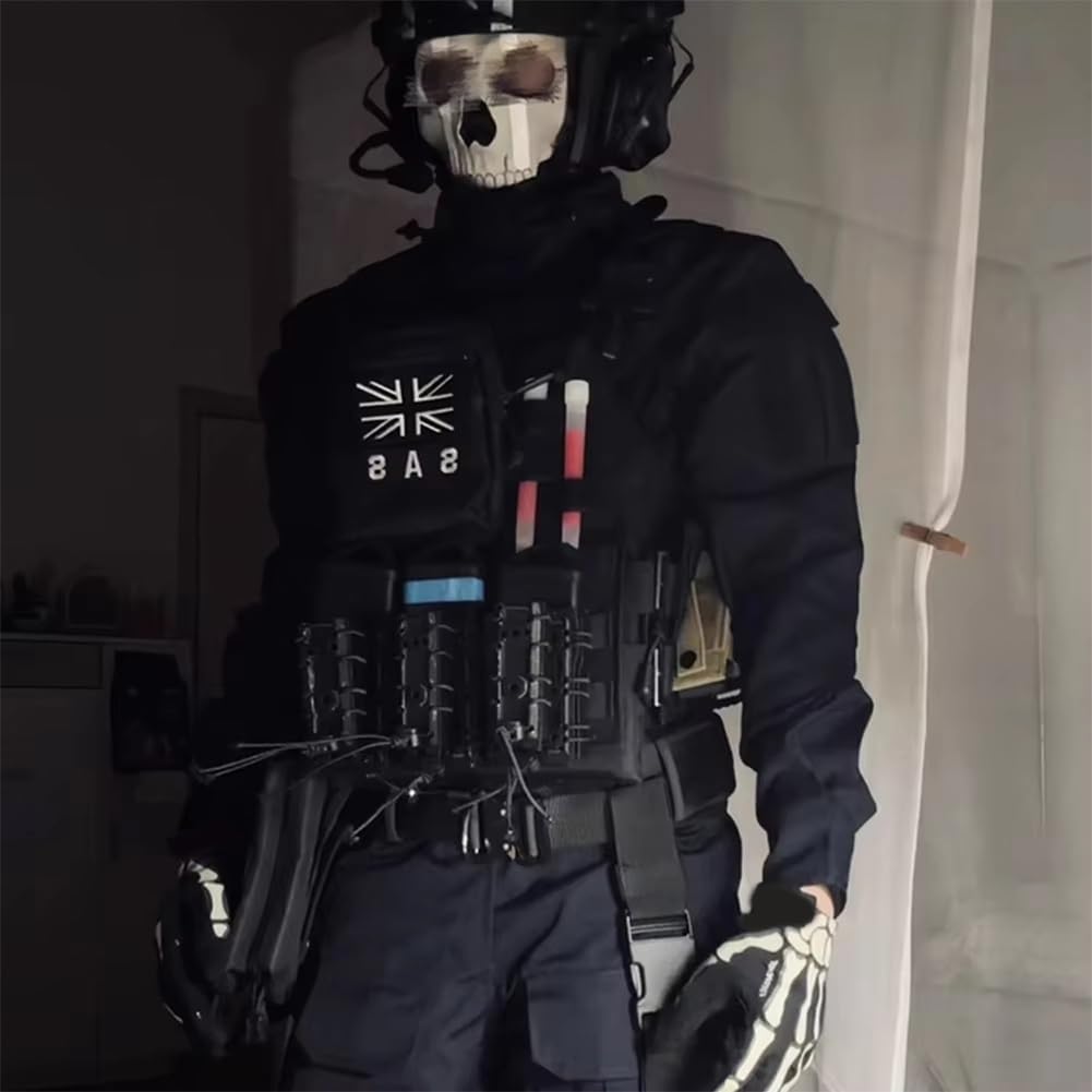 Chaleco Táctico Multifuncional Para Airsoft, Conjunto Completo - Con Portacargador Y Pequeña Bolsa Herramientas EDC. Equipo Modular Para El Pecho Para Cosplay, Juegos Guerra Al Aire Libre