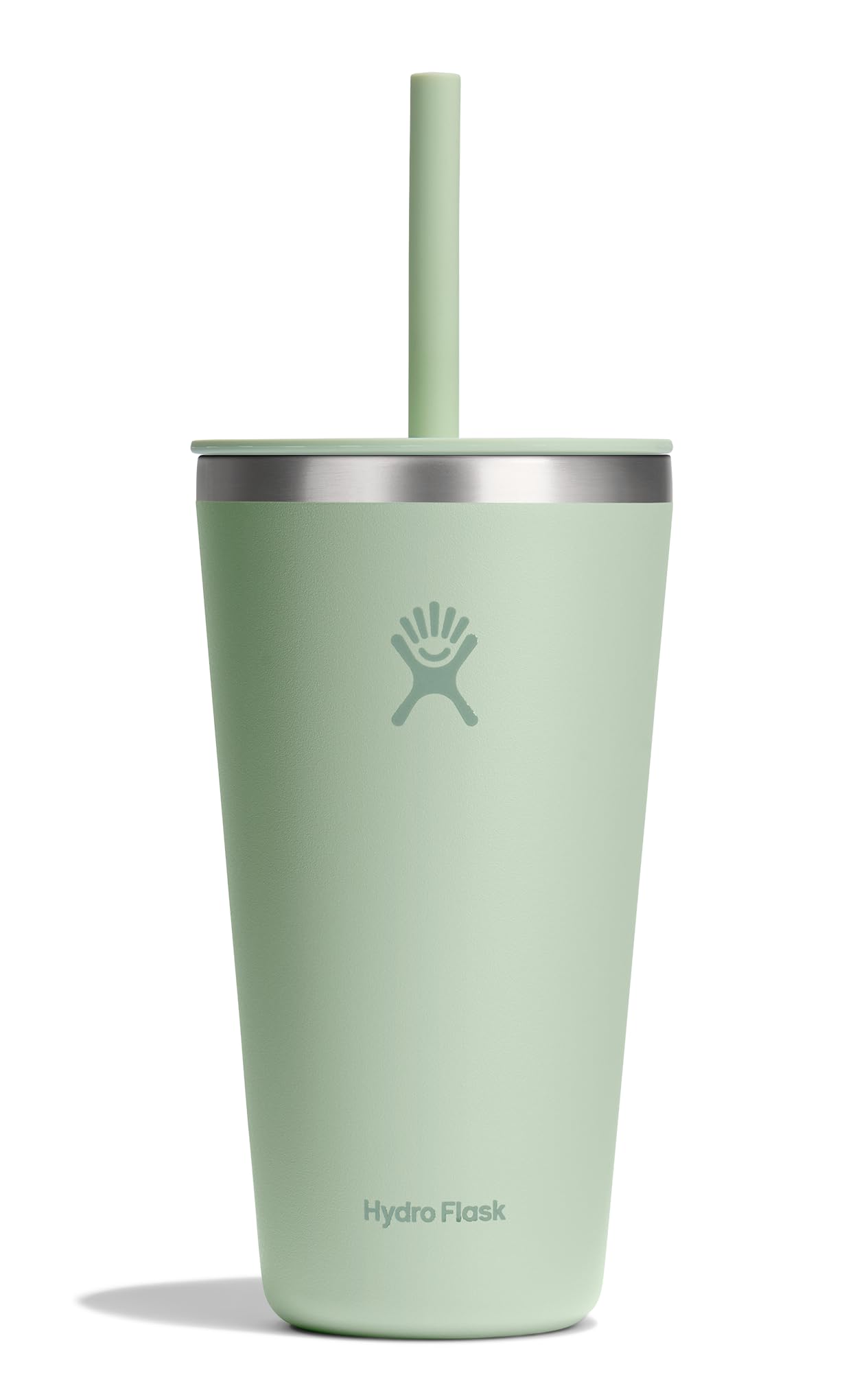 All Around Tumbler Straw Lid, Insulated Travel Mug, Stainless Steel Coffee Cup 28 Oz Aloe