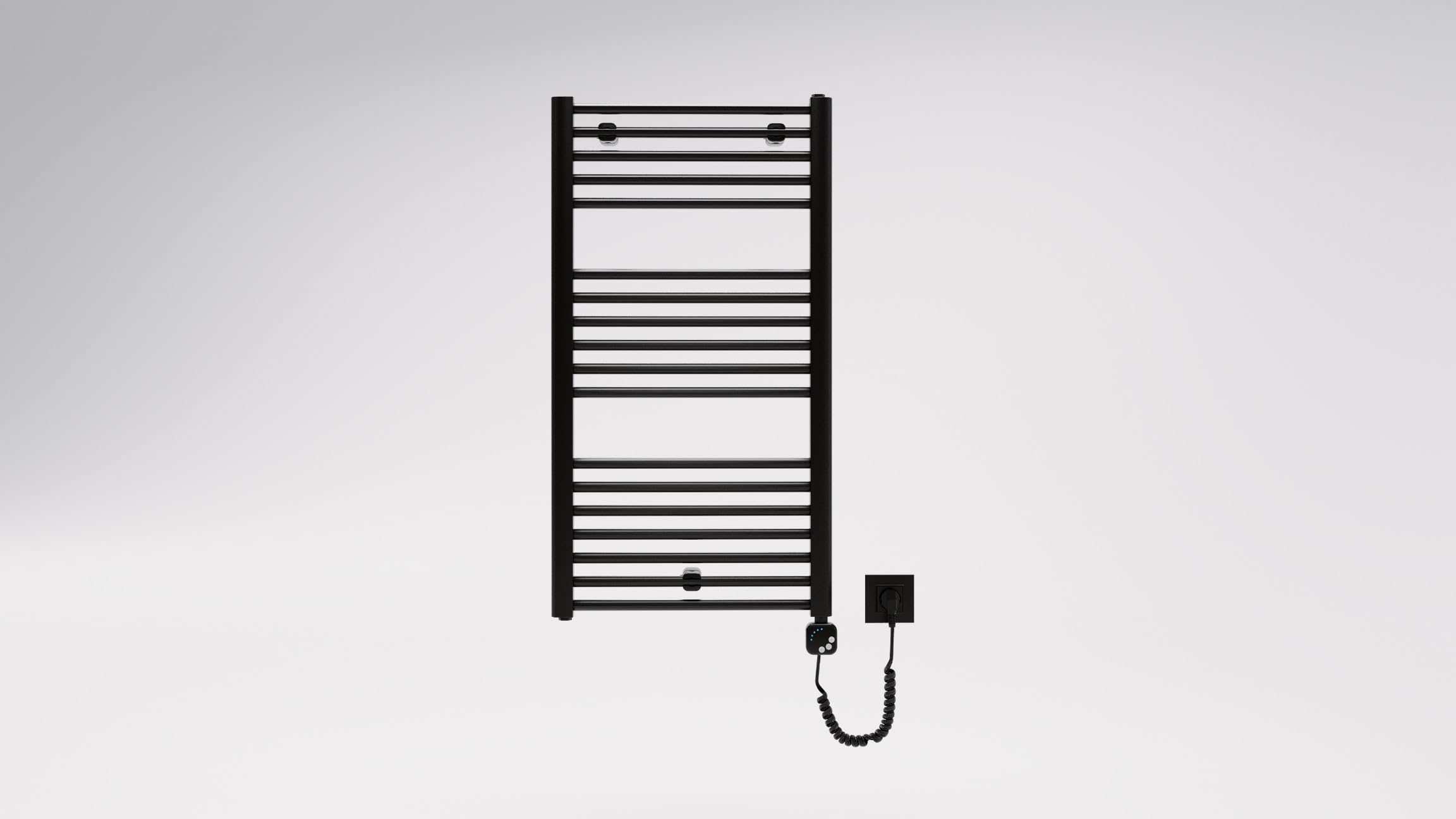 Grzejnik elektryczny Luxrad ELTOP 922×500 mm, moc cieplna 340 W, czarny mat str, grzałka 400 W
