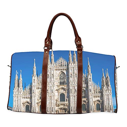 Teen Girl Duffel Bag Unusual Beautiful Milan Cathedral Waterproof Microfiber Leather Carryon Bag Men Bags Travel Kids Tote Bag Travel Bag For Kids Organizer Travel Bag