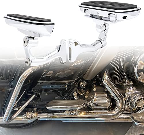 Adjustable Streamliner Passenger Footboard Floorboard with Mount Kit Fit for Harley Touring Road King Road Glide Street Glide Electra Glide CVO 1993-2022 2023 (Chrome)