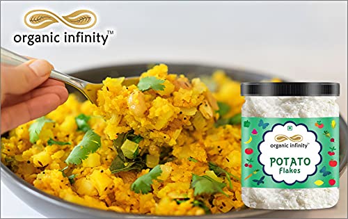 Image of Organic Infinity Potato Flakes | Dehydrated Potato | Aaloo ka Mash | Instant ALOO POHA READYMIX Pack - 200 GM By Organic Infinity
