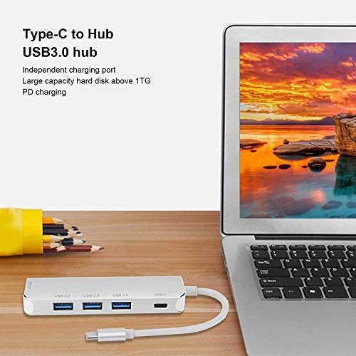 Image of K1-HUB Type-C to USB 3.0 HUB, Supports OTG Protocol, has PD Function, 5 in 1 expands 4 USB3.0 Ports, 1 TPYE-C. It is Suitable for Tablets, Mobile Phones and notebooks with TPYE-C Ports.