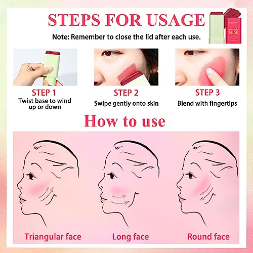 Fard in Crema 1PCS Blush Stick Solido Multiuso per...